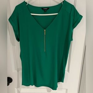 Express silky blouse size M green